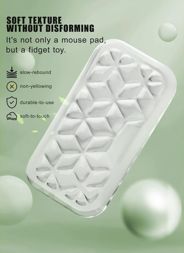 Alt view image 6 of 7 - Mouse Pad with Wrist Rest, Soft Cloud Gel Keyboard Mouse Pad Set with Hand Wrist Support, Cute Non Slip Office Desk Accessories for Comfort/Pain Relief/Computer/Laptop (Clear Diamond)