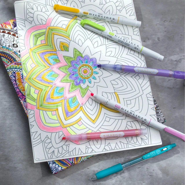 Alt view image 4 of 7 - Highligher Set, MILDLINER, KIRARICH & SARASA Clip, Assorted, 15Pk Includes 5 MILDLINER Highlighters, 5 KIRARICH Glitter Highlighters & 5 SARASA Clip Gel Pens, Ideal for Journaling (76015)