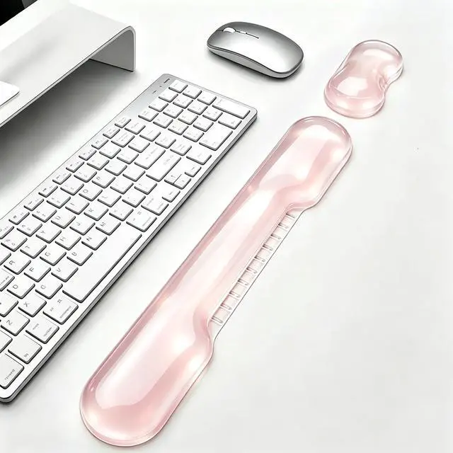 Main image of Mouse Pad with Wrist Rest, Soft Cloud Gel Keyboard Mouse Pad Set with Hand Wrist Support, Cute Non Slip Office Desk Accessories for Comfort/Pain Relief/Computer/Laptop (Pink Cave)
