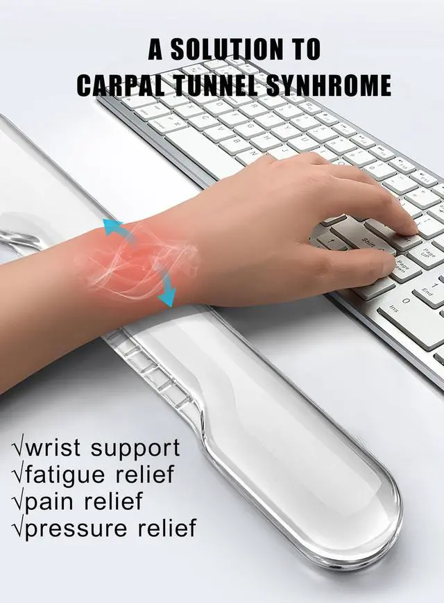 Alt view image 3 of 7 - Mouse Pad with Wrist Rest, Soft Cloud Gel Keyboard Mouse Pad Set with Hand Wrist Support, Cute Non Slip Office Desk Accessories for Comfort/Pain Relief/Computer/Laptop (Clear Cave)
