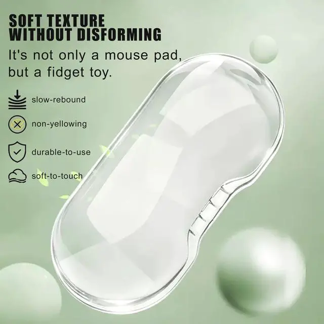 Alt view image 4 of 7 - Mouse Pad with Wrist Rest, Soft Cloud Gel Keyboard Mouse Pad Set with Hand Wrist Support, Cute Non Slip Office Desk Accessories for Comfort/Pain Relief/Computer/Laptop (Clear Cave)