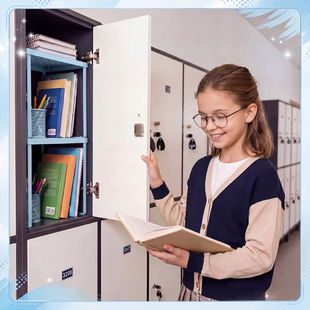 Alt view image 2 of 7 - 2 Pcs Locker Organizer Shelf Stackable 2-Tier Shelves Fits Standard Size School Lockers Heavy Duty Metal Locker Shelf for School Office Gym Lockers Home Storage 11x 10 x 12 Inch(Sky Blue)