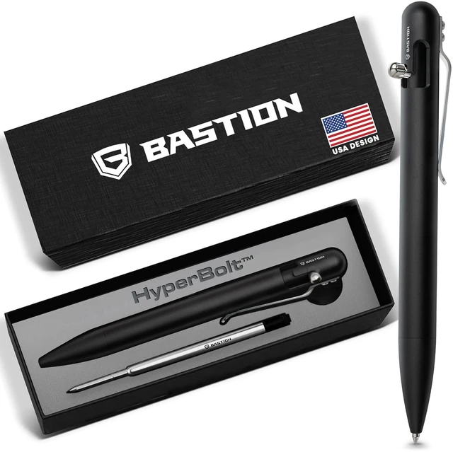 Main image of Bolt Action Pen, Aluminum Black, Premium Metal Writing Pen, EDC