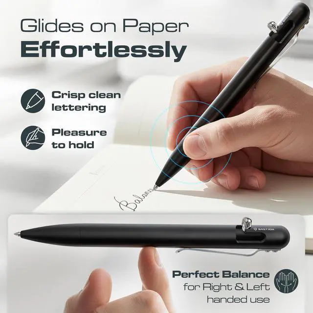 Alt view image 3 of 6 - Bolt Action Pen, Aluminum Black, Premium Metal Writing Pen, EDC