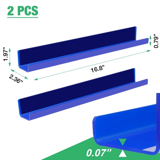 Alt view image 3 of 7 - 2 Pack Magnetic Book Shelf - Acrylic Reusable Display Panel for Whiteboards, Classrooms & Home, Adhesive-Free Storage with 11lb Capacity (Blue)