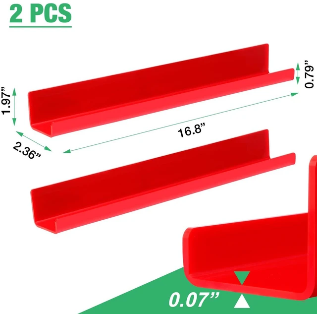 Alt view image 3 of 7 - 2 Pack Magnetic Book Shelf - Acrylic Reusable Display Panel for Whiteboards, Classrooms & Home, Adhesive-Free Storage with 11lb Capacity (red)