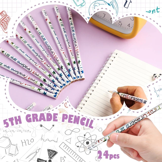 Alt view image 3 of 7 - 24 Pcs 1st Graders Pencils Bulk Motivational Pencil with Eraser Welcome to First Grade, Back to School Gifts for Students, Inspirational Pencil, for Student Teacher Classroom Reward