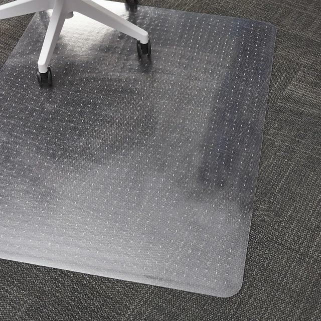Alt view image 2 of 5 - Office Chair Mat, Clear Floor Mats, Low-Pile Carpets, 60 x 46 Inch, Smooth Glide Smooth-glide protection for desk chairs on low-pile carpeted floors
