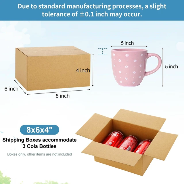 Alt view image 2 of 7 - Small Shipping Boxes 8x6x4 for Shipping, Balls, Brown Boxes 10 Pack Easy Assemble Shipping Boxes Small for Packaging Small Business, Easy Fold Packing Boxes for Moving, Recyclable Mailing Boxes