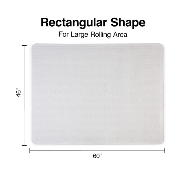 Alt view image 5 of 5 - Office Chair Mat, Clear Floor Mats, Low-Pile Carpets, 60 x 46 Inch, Smooth Glide Smooth-glide protection for desk chairs on low-pile carpeted floors