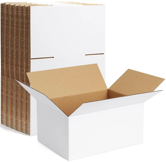 Main image of 10 Pack 8x6x4 Inch Small Shipping Boxes White Corrugated Cardboard Boxes Mailer for Small Business, Mailing Boxes for Packaging Bulk