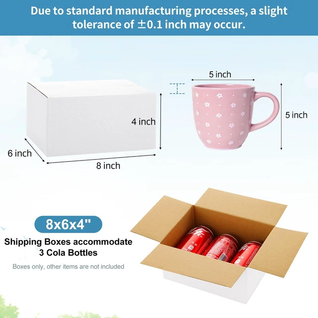 Alt view image 2 of 7 - 10 Pack 8x6x4 Inch Small Shipping Boxes White Corrugated Cardboard Boxes Mailer for Small Business, Mailing Boxes for Packaging Bulk