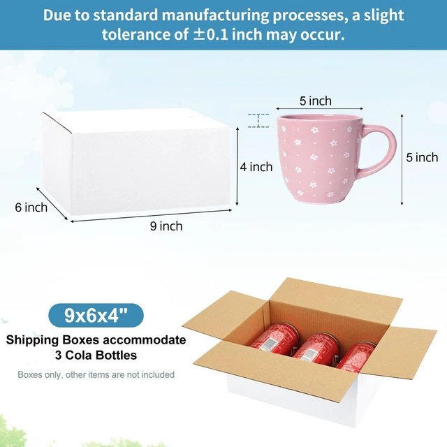 Alt view image 2 of 7 - 10 Pack 9x6x4 Inch Small Shipping Boxes White Corrugated Cardboard Boxes Mailer for Small Business, Mailing Boxes for Packaging Bulk