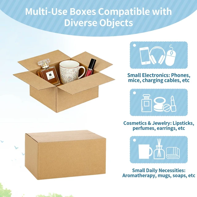 Alt view image 4 of 7 - Small Shipping Boxes 6x6x6 for Shipping, Balls, Brown Boxes 10 Pack Easy Assemble 6x6x6 Boxes, Easy Fold Boxes for Packaging Moving, Recyclable Corrugated Cardboard Boxes for Small Business