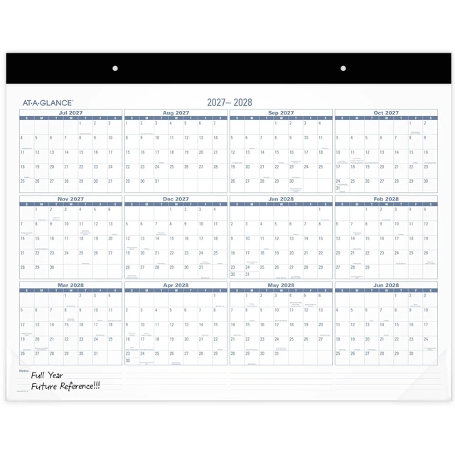 Alt view image 7 of 7 - Desk Calendar 2026-2027 Planning Pad, Academic 12-Month July-June, Monthly, 21-3/4" x 17" Standard, Easy-to-Read, Unruled Daily Blocks (SKLPAY32)