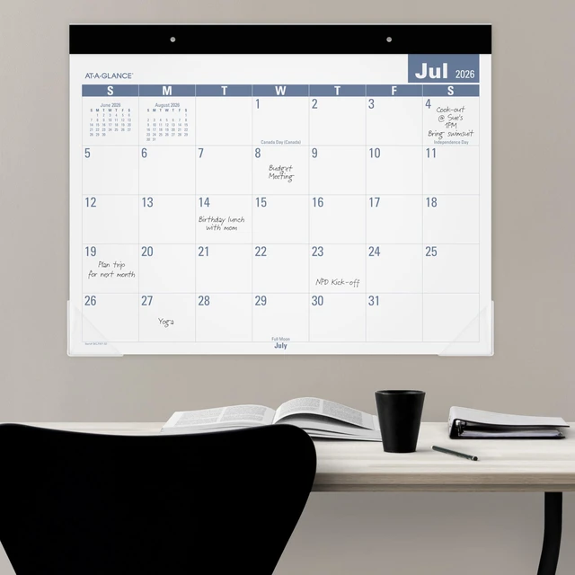 Alt view image 4 of 7 - Desk Calendar 2026-2027 Planning Pad, Academic 12-Month July-June, Monthly, 21-3/4" x 17" Standard, Easy-to-Read, Unruled Daily Blocks (SKLPAY32)
