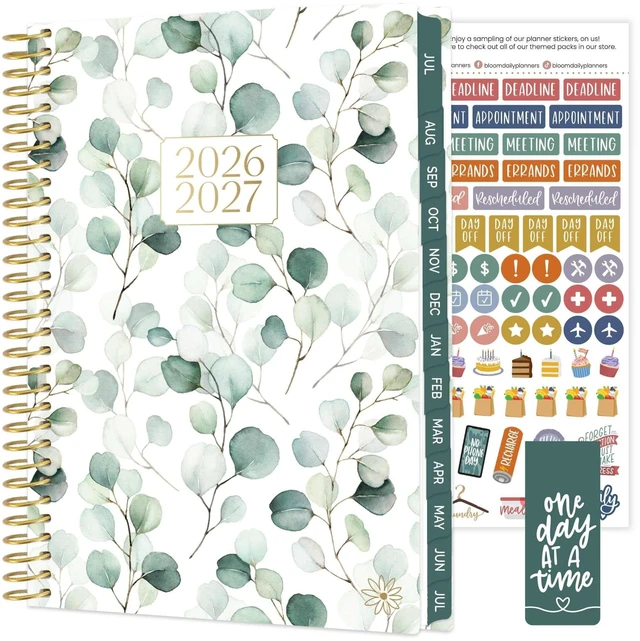 Main image of 2026-2027 Planner - Academic Year (July 2026 - July 2027) Monthly & Weekly Soft Cover Planner for Women - 13 Month Inspirational Agenda Book with Stickers - 5.5" x 8.25" - Boho Greenery