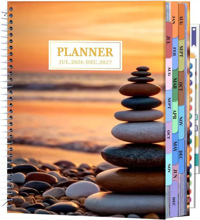 Main image of Planner 2026-2027 Daily Calendar Weekly Monthly Hourly Planners 18 Month July 2026-Dec 2027, 26-27 Hardcover Large Yearly Agenda with Stickers Tabs for Women Work Mom, 8.5 x 11