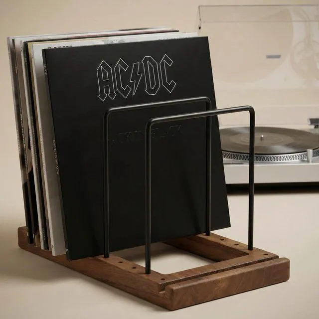 Main image of Decorative Vinyl Record Storage For Up to 75 Single Records - LP Holder Neatly Holds Up to 75 Records - Sleek Decorative Vinyl Storage Rack for Your Living Room, Home Office or Studio