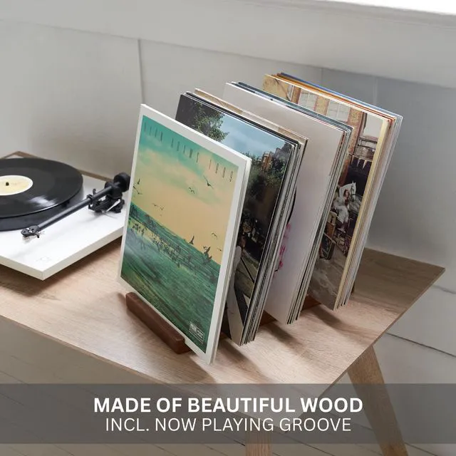 Alt view image 4 of 7 - Decorative Vinyl Record Storage For Up to 75 Single Records - LP Holder Neatly Holds Up to 75 Records - Sleek Decorative Vinyl Storage Rack for Your Living Room, Home Office or Studio
