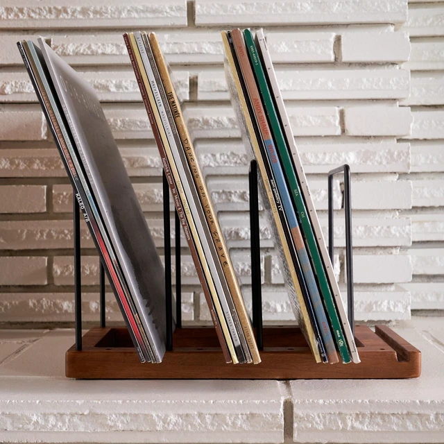 Alt view image 7 of 7 - Decorative Vinyl Record Storage For Up to 75 Single Records - LP Holder Neatly Holds Up to 75 Records - Sleek Decorative Vinyl Storage Rack for Your Living Room, Home Office or Studio