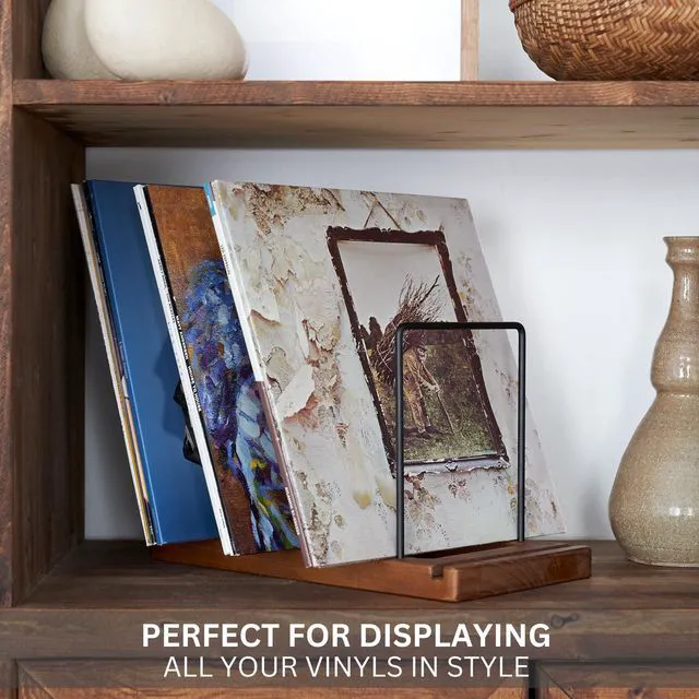 Alt view image 6 of 7 - Decorative Vinyl Record Storage For Up to 75 Single Records - LP Holder Neatly Holds Up to 75 Records - Sleek Decorative Vinyl Storage Rack for Your Living Room, Home Office or Studio
