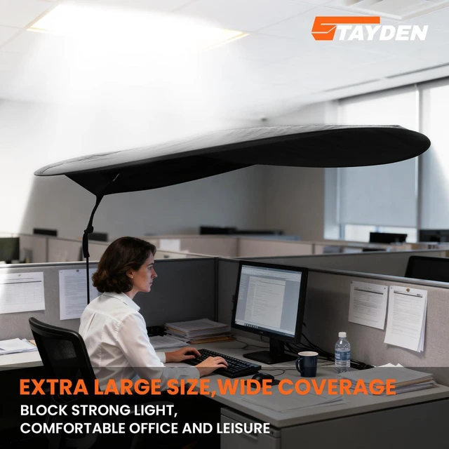 Alt view image 7 of 7 - Office Cubicle and Desk Shade, Suitable for Cubicle to Block Light and Privacy Protection Cubicle Light Shield Black Diameter 65 inches
