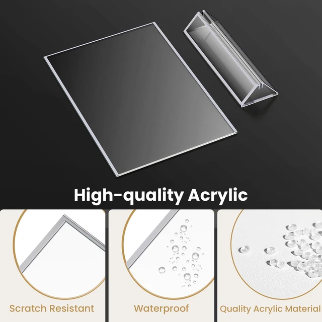 Alt view image 3 of 7 - 8X10 Silver Picture Frames Double-Sided Acrylic Sign Holder, 6PCS 8X10 Silver Frames for Menu Holder Wedding Table Number Holder Christmas Photo Frames with Clear Sticky Dots