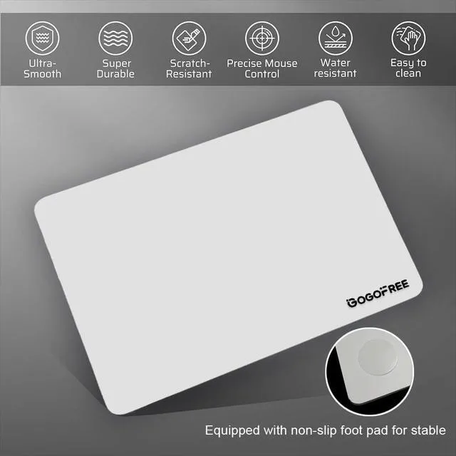 Alt view image 4 of 7 - Glass Gaming Mouse Pad, Professional Esport Tempered Glass Mouse Pad Ultra-Smooth Micro-Etched Surface for Top Speed and Control,Hard Mousepad White (15.7'' x 11.8'')