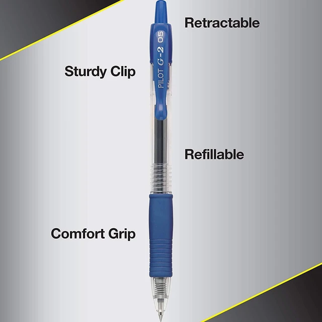 Alt view image 3 of 6 - G2 Pens 0.5 mm - 20 Pack of 5 Blue and 5 Black Pens Ballpoint Extra Fine Point, Refillable & Retractable