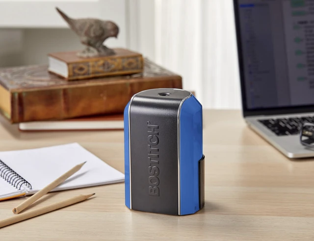 Alt view image 2 of 5 - Office Vertical Electric Pencil Sharpener, Powerful Stall-Free Motor, Prevents Over-Sharpening, Blue (EPS5V-Blue)