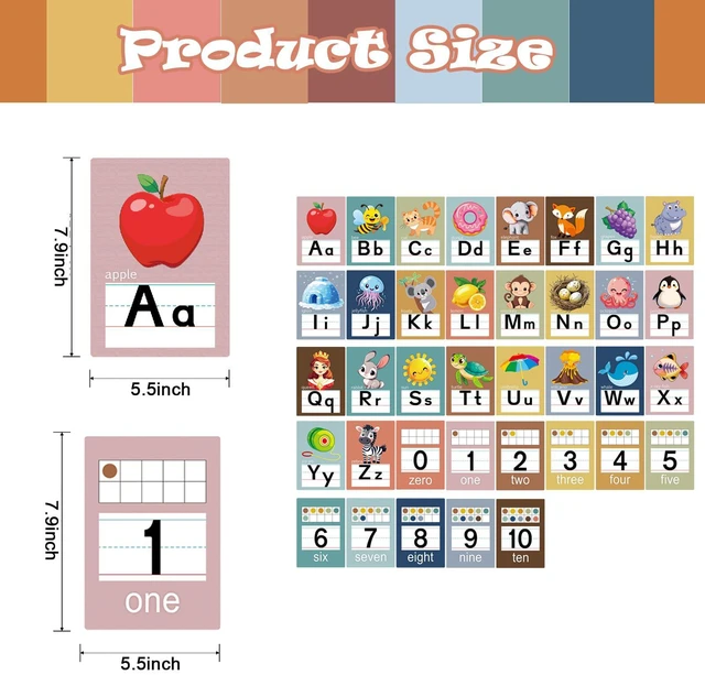 Alt view image 4 of 7 - Alphabet Letters for Wall - ABC Alphabet Poster Classroom Wall Alphabet 37pcs Alphabet Wall Chart Kindergarten Elementary Classroom Wall Decor Daycare Homeschool Supplies (Bohemia)