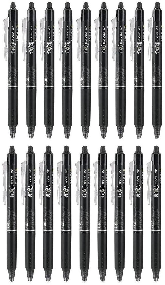 Main image of FriXion Clicker Erasable Pens, Fine Point 0.7 mm, Black Ink, 18-Pack
