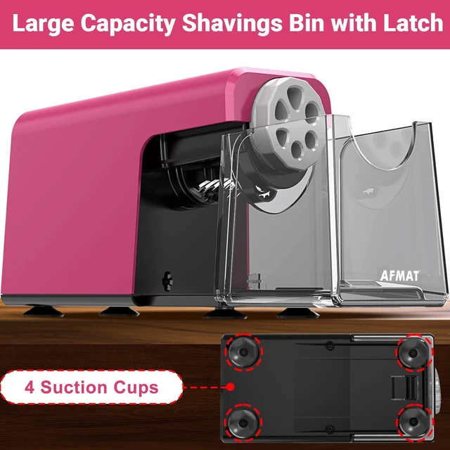 Alt view image 7 of 7 - 6-Hole Electric Pencil Sharpener for Classroom, Cordless & Rechargeable, Heavy Duty Pencil Sharpeners for 6-11mm Colored Pencils, Auto Stop, Super Fast, 10,000+ Sharpenings, Battery Powered PSD1