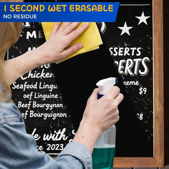 Alt view image 4 of 7 - White Liquid Chalk Markers for Blackboard Glass, 6 Pack, 0.7mm Tip Wet Erase No Residue, Opaque Chalkboard Marker for Chalkboard, Bistro Menu, Business Sign, Windows, Label, Non-Toxic No Dust