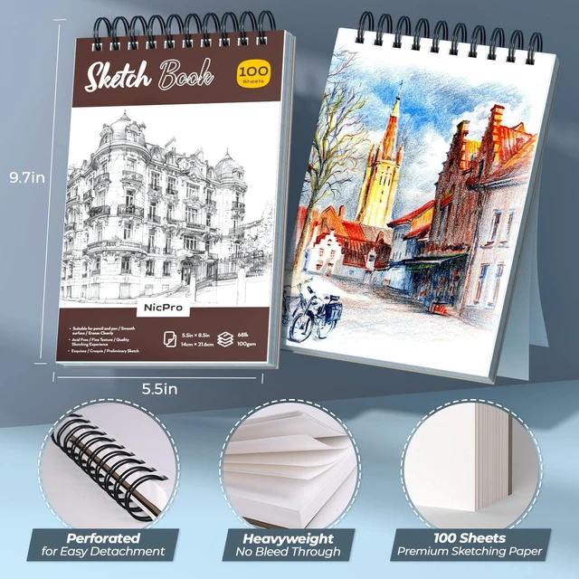 Alt view image 4 of 7 - 58PCS Art Drawing Supplies Kit, Leather Case, Art Supplies for Adult Sketching Kit with 12 Micron Pen, 6 Art Mechanical Pencil Set 0.5-2mm, 100 Sheets Sketch Book, Best Gift for Artist Teen