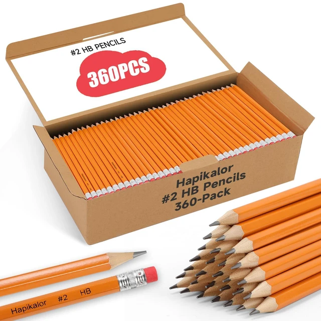 Main image of 360 Count Sharpened #2 Pencils with Erasers, Pencils Bulk Pack Bulk Pencils for School Classroom Teacher Supplies, Graphite Pencils for Writing, Drawing and Sketching, Back to School