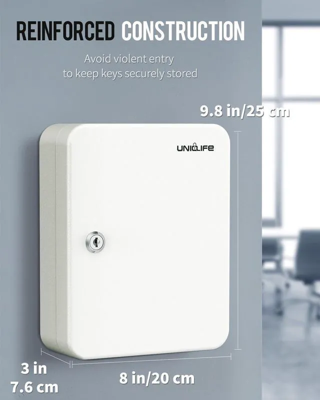 Alt view image 2 of 7 - 28 Position Key Cabinet with Key Lock Wall Mounted White Security Storage Box Steel Key Organizer with Colorful Key Tag Labels Stickers and Hooks