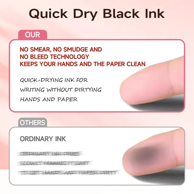 Alt view image 7 of 7 - Cute Pink Pens Black Ink 25PCS Retractable Gel Pens Writing Extra Fine Point 0.5mm Gift for Women Journaling Teachers Stationery Office School