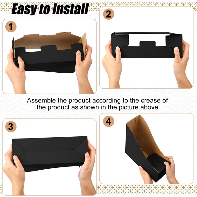 Alt view image 3 of 6 - 24 Pcs Magazine Files Cardboard Holders,Black and White File Organizer Foldable Paper Storage for Desk, Vertical Holder with Label, Kraft Office Classroom Bins, Document Organizing
