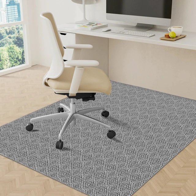 Main image of Office Chair Mat, 46x60in Heavy Duty Hardwood/Tile Floor Protector, Floor Mat Computer Desk Mat for Rolling Chairs, Work, Study, Office, Grey