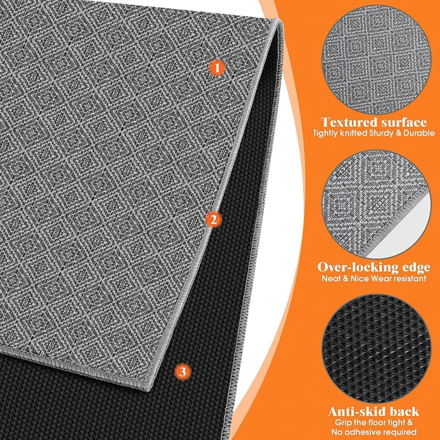 Alt view image 3 of 7 - Office Chair Mat, 46x60in Heavy Duty Hardwood/Tile Floor Protector, Floor Mat Computer Desk Mat for Rolling Chairs, Work, Study, Office, Grey
