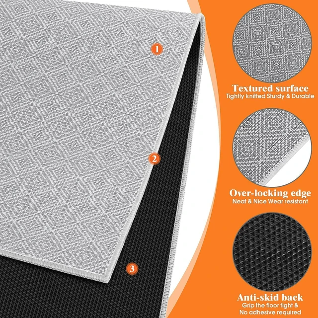 Alt view image 3 of 7 - Office Chair Mat, 46x60in Heavy Duty Hardwood/Tile Floor Protector, Computer Desk Mat for Rolling Chairs, Work, Study, Office, White