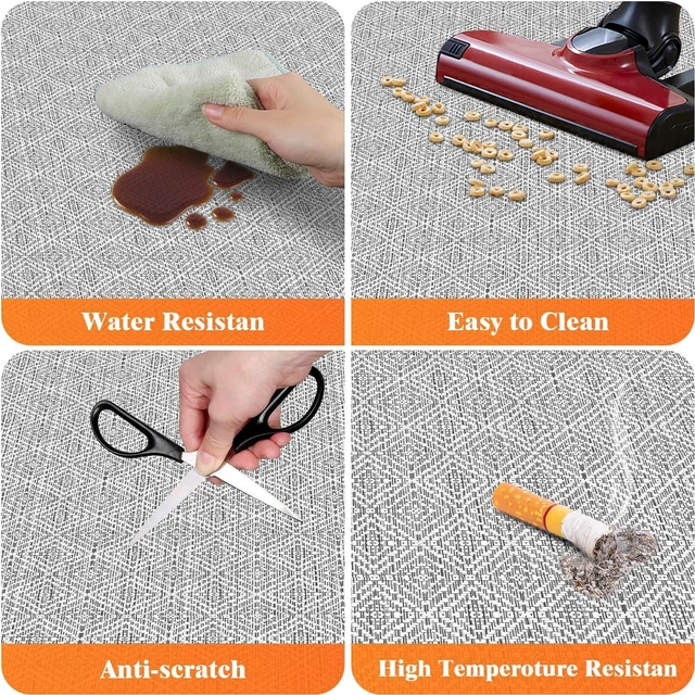 Alt view image 4 of 7 - Office Chair Mat, 46x60in Heavy Duty Hardwood/Tile Floor Protector, Computer Desk Mat for Rolling Chairs, Work, Study, Office, White