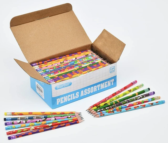 Alt view image 2 of 5 - Pencil Assortment, #2 HB, Assorted Colorful Pencils for Kids, Pre-Sharpened,Bulk Pack, 144 Count Bulk Pack (Pack of 2)
