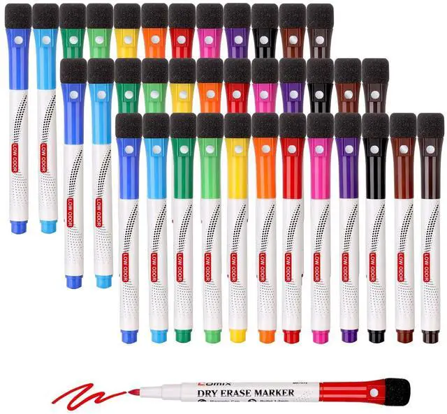 Main image of Magnetic Dry Erase Markers, Whiteboard Markers, 36 Bulk 12 Colors Fine Tip, with Eraser Cap, Low Odor, Value Pack, Suitable for Kid, Teacher, Classroom, Office, School Supplies