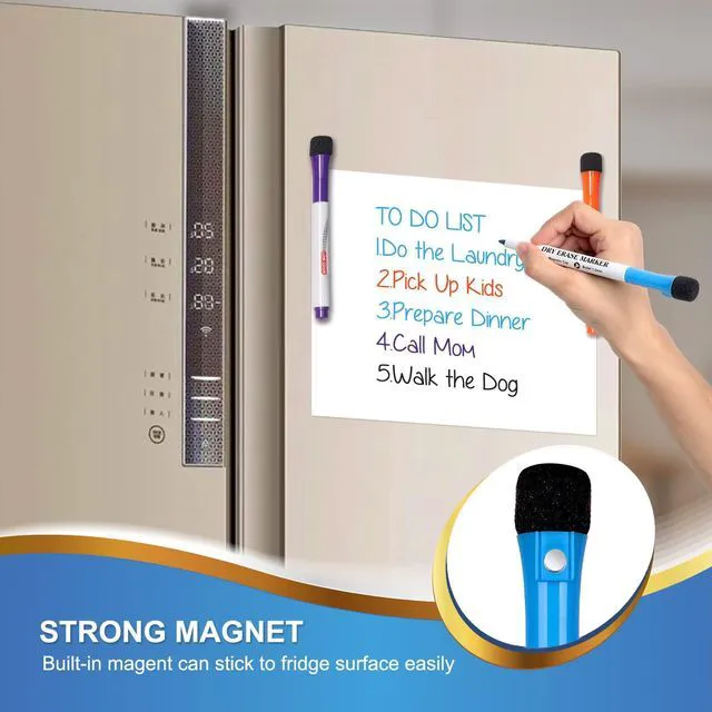 Alt view image 4 of 7 - Magnetic Dry Erase Markers, Whiteboard Markers, 36 Bulk 12 Colors Fine Tip, with Eraser Cap, Low Odor, Value Pack, Suitable for Kid, Teacher, Classroom, Office, School Supplies