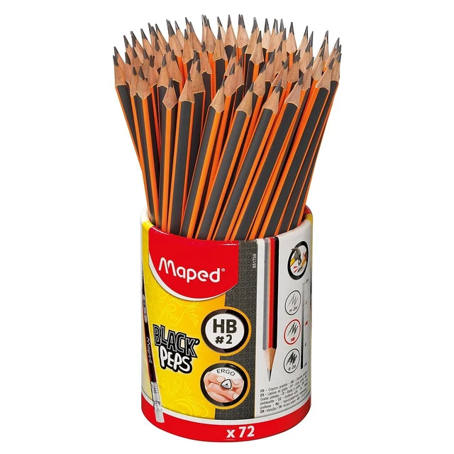 Alt view image 3 of 3 - Black'Peps #2 - Ergonomic Triangular Graphite Pencil - 72 Count Ergonomic Triangular Grip - Comfortable Writing - Smooth Performance - Durable - Classroom Essential for Students