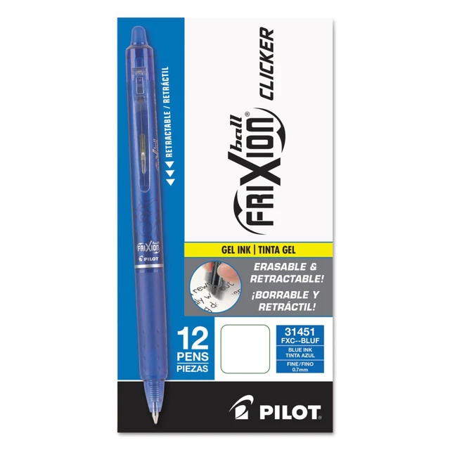 Alt view image 2 of 4 - Pen 31451 FriXion Clicker Erasable, Blue Ink, 12-Pack