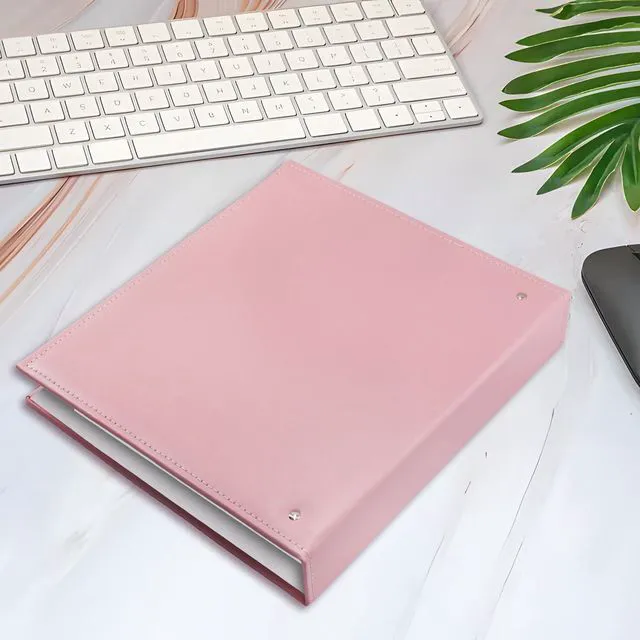 Alt view image 7 of 7 - A4 Business Card Organizer, PU Leather Card Binder with 30 Pack Sleeves (600 Pockets), Business Card Holder Book for Credit Cards, Membership Cards, and More - Pink
